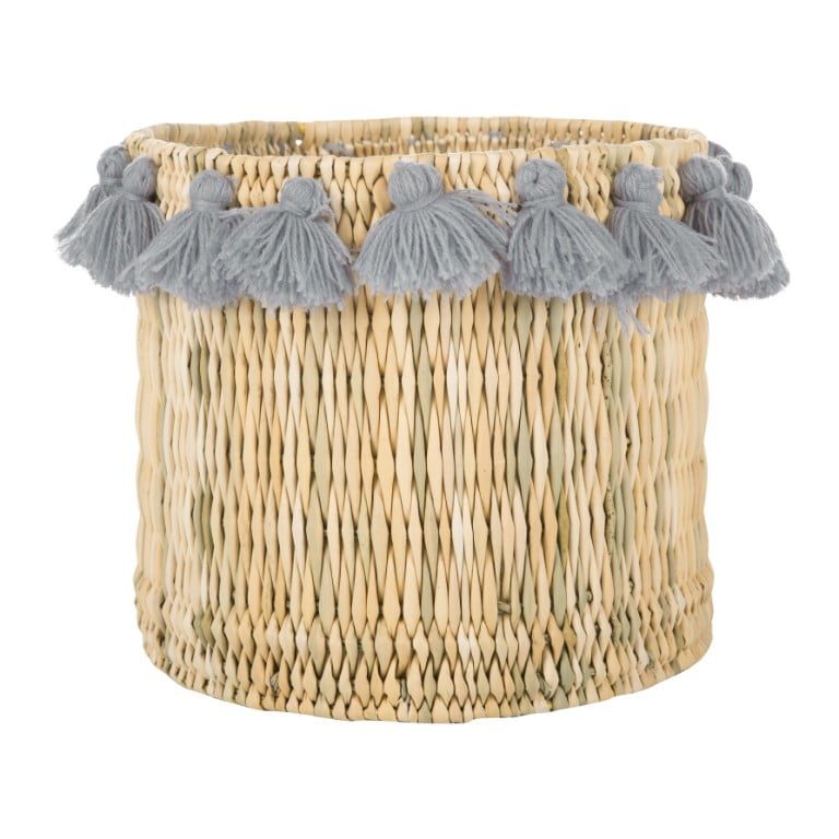 A by Amara - Fluorspar tall bucket with tassles - grey