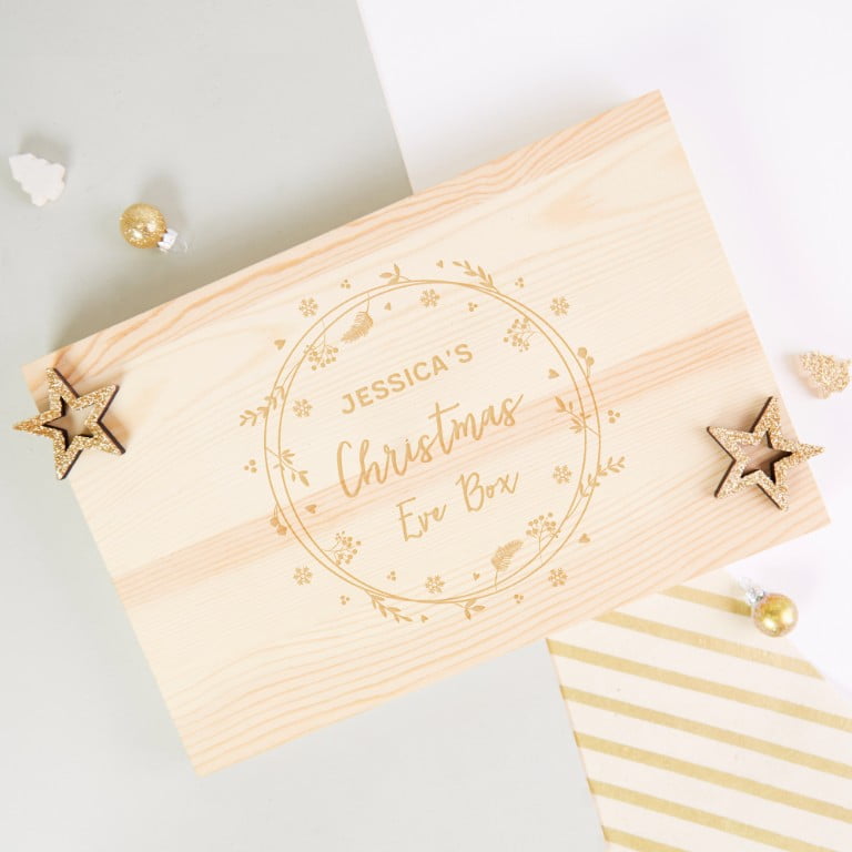 Personalised Christmas Eve Box Botanical Wreath