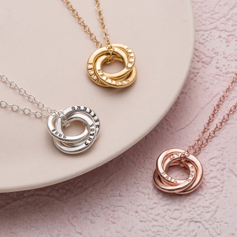 Personalised Mini Russian Ring Necklace