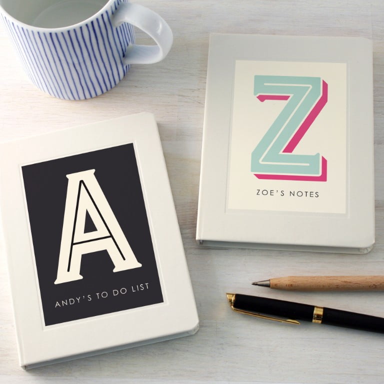 Personalised Typographic Notebook