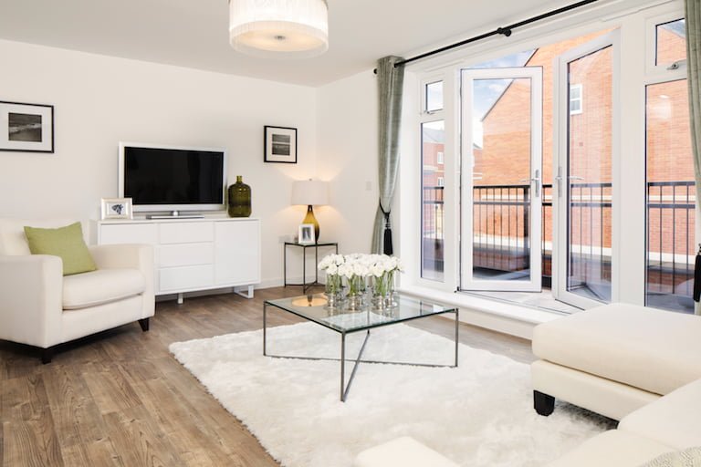 Luxury chic modern home with white and green accents - Newbury Racecourse, David Wilson Homes