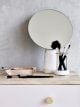 Oliver Bonas Large Marble Round Mirror - Round Marble Brush Holder