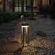 lutec table cube portable solar powered led bollard light in graphite with touch dimmer