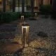 lutec table cube portable solar powered led bollard light in graphite with touch dimmer
