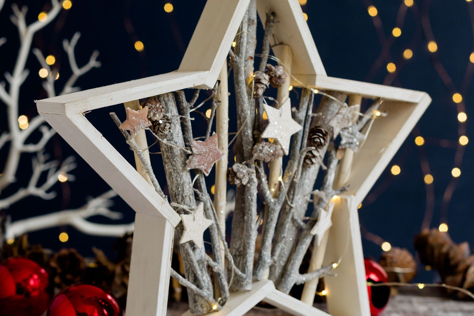 Love Unique Star Frame With Glittery Branches
