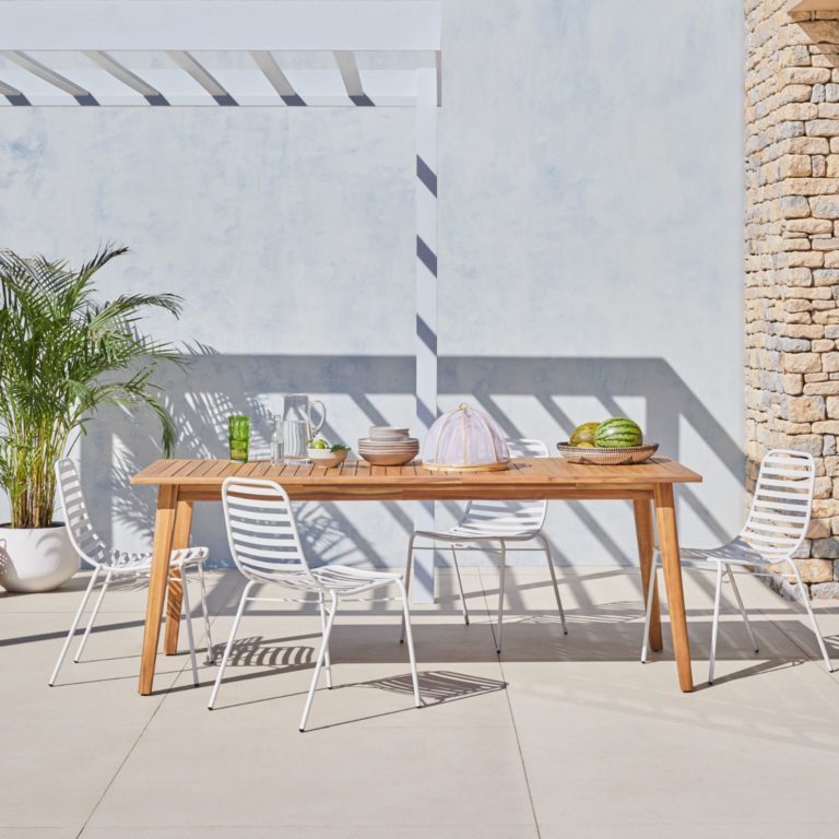 Wooden outdoor dining table