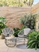 Geometric design garden chairs