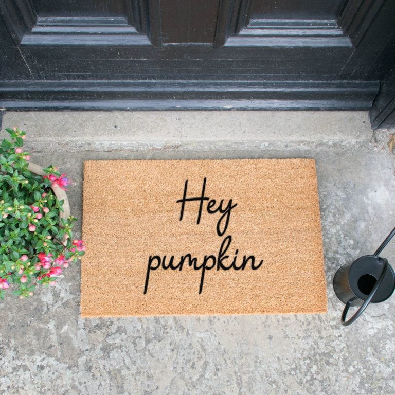 Hey pumpkin doormat by Lime Lace.