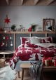 Fleece red reindeer bedding