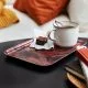 Black with red autumn leaf print tray