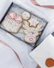 Luxurious hand decorated Christmas cookies in a letter box sized presentation box.