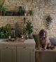 Kitchen with festive greenery