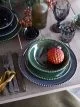 Green and blue dining