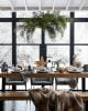 Festive Christmas lunch with wooden elements