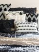 Matalan tufted cushions in black, white and cream colours.
