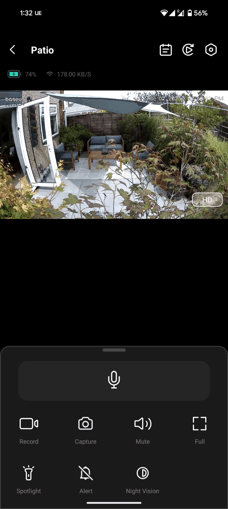 Baseus S1 Lite Outdoor Camera view from the camera in the daytime.